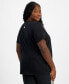 Plus Size Graphic Linear Logo Cotton T-Shirt
