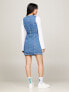 Фото #2 товара Sleeveless Belted Zip Denim Mini Dress