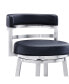 Фото #12 товара Madrid 30" Bar Height Swivel Gray Artificial leather and Brushed Stainless Steel Bar Stool