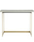 Фото #3 товара 42 inch Faux Marble Desk with White Top and Gold Base