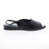 Фото #1 товара David Tate Norma Womens Black Leather Hook & Loop Slingback Sandals Shoes 10
