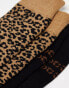 Threadbare Ski 2 pack printed socks in leopard print