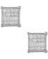 ფოტო #3 პროდუქტის Diamond Princess Cluster Stud Earrings (1/2 ct. t.w.) in 14k White Gold