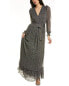 Фото #1 товара Платье макси Ted Baker Ditsy черное 2 размер Женское