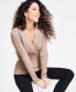 ფოტო #1 პროდუქტის Women's Ribbed Surplice Pullover Sweater, Created for Macy's