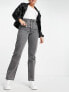 Topshop mid rise straight Dad jeans in smoke grey