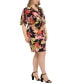 Фото #4 товара Plus Size Printed Twist-Front Capelet Dress