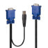 Фото #3 товара Lindy 32186 - 2 m - VGA - Black - Blue - USB - 15 Way HD Male - 15 Way HD Male