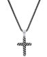 Men's Two-Tone Stainless Steel Rope Chain Cross 24" Pendant Necklace