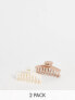 Фото #1 товара DesignB London pack of 2 hair claw clips in beige and white