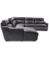 Фото #6 товара Gabrine 5-Pc. Leather Sectional with 2 Power Headrests and Chaise, Created for Macy's