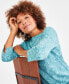 ფოტო #2 პროდუქტის Women's Pima Cotton Printed 3/4-Sleeve Top, Created for Macy's