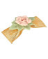 Фото #1 товара Women's Gold-Tone Large Porcelain Flower Mesh Bow Hair Barrette