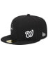 ფოტო #4 პროდუქტის Men's Black Washington Nationals Jersey 59FIFTY Fitted Hat