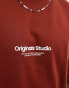 Jack & Jones oversized t-shirt with originals logo in rust