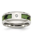 ფოტო #2 პროდუქტის Stainless Steel Camouflage Cubic Zirconia Band Ring