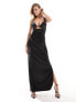Фото #1 товара Aria Cove satin bralette cut out maxi dress in black