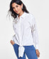 Фото #2 товара Women's Embellished Tie-Hem Shirt, Created for Macy's