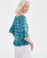 Women's Printed On-Off Ruffle Sleeve Top, Created for Macy's