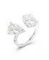 ფოტო #1 პროდუქტის Cubic Zirconia Radiant and Pear in Sterling Silver and 14K Gold Over Sterling Silver Fashion Ring