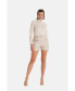 Women's Leather Shorts, Beige