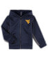 ფოტო #3 პროდუქტის Toddler Boys Navy, Gray West Virginia Mountaineers Shark Full-Zip Hoodie Jacket and Pants Set