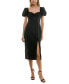 ფოტო #1 პროდუქტის Juniors' Sweetheart-Neck Puff-Sleeve Midi Dress