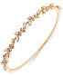 Gold-Tone Stone Vine Leaf Bangle Bracelet