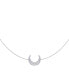 ფოტო #2 პროდუქტის Midnight Crescent Layered Design Sterling Silver Diamond Women Necklace