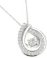 Diamond Teardrop Halo 18" Pendant Necklace (3/4 ct. t.w.) in 10k White Gold