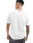 BOSS Green logo tape neck t-shirt in white