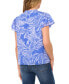 ფოტო #2 პროდუქტის Women's Tropical Tie-Neck Flutter-Sleeve Blouse