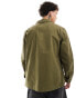 Timberland washed canvas worker jacket in olive green