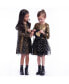 ფოტო #4 პროდუქტის Little Girls ROSALINE FW23 BLACK PLEATED MESH & METTALIC DRESS