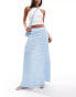 ASOS DESIGN co-ord cut and sew poplin maxi skirt in blue stripe