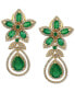ფოტო #2 პროდუქტის Brasilica by EFFY® Emerald (5-1/4 ct. t.w.) and Diamond (1-1/4 ct. t.w.) Teardrop Earrings in 14k Gold or 14k White Gold, Created for Macy's