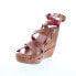 Фото #4 товара Bed Stu Juliana F374002 Womens Brown Leather Slip On Wedges Sandals Shoes 6