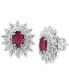 EFFY® Sapphire (1/3 ct. t.w.) & Diamond (1/3 ct. t.w.) Stud Earrings in 14k White Gold. (Also available in Ruby and Emerald)