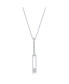 Фото #1 товара Sterling Silver Asymmetric Paperclip CZ Necklace
