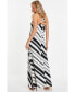 Women's Stripe Halter Neck Maxi Dress