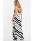 Women's Stripe Halter Neck Maxi Dress Белый, 8 - фото #2