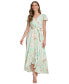 Women's Printed Faux-Wrap Gown