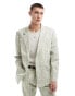 Viggo suit jacket with print in sage green