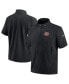 Фото #1 товара Men's Black Cincinnati Bengals Sideline Coach Short Sleeve Hoodie Quarter-Zip Jacket