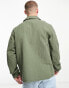 ASOS DESIGN oversized lightweight harrington jacket with texture in khaki