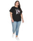 Plus Size Choupette In Paris Graphic T-Shirt, Created for Macy's Черный, 2X - фото #3