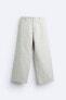 Wide-leg cotton - linen trousers