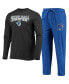 ფოტო #1 პროდუქტის Men's Blue, Heathered Charcoal Seton Hall Pirates Meter Long Sleeve T-shirt and Pants Sleep Set