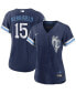 ფოტო #2 პროდუქტის Women's Whit Merrifield Navy Kansas City Royals Alternate City Connect Replica Player Jersey