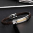 Фото #3 товара Элегантный кожаный браслет со стальным декором Moody SQH34
